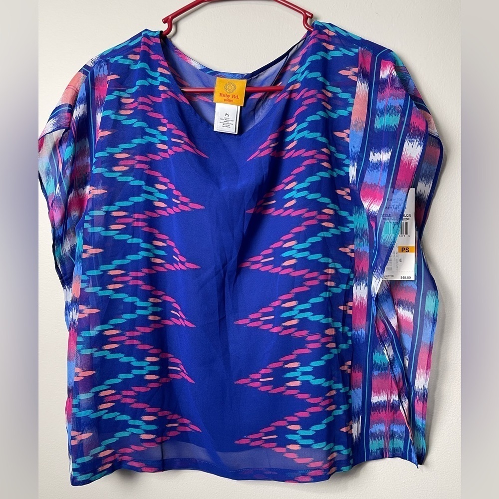Ruby Rd NWT Blue Petite Blouse